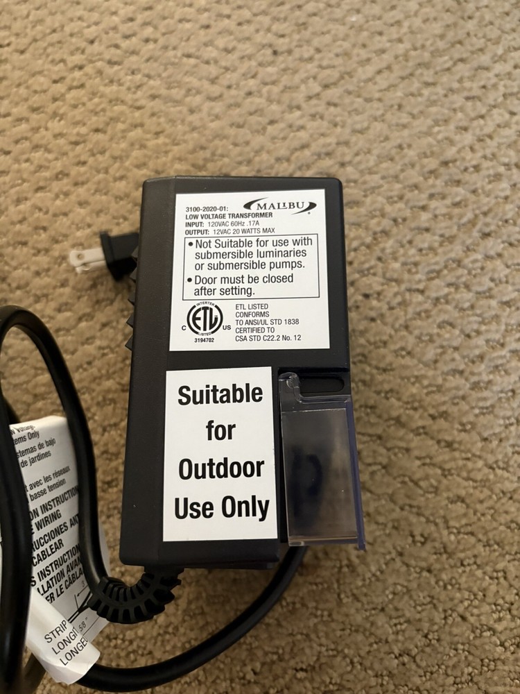 Malibu 20w Transformer with Cable