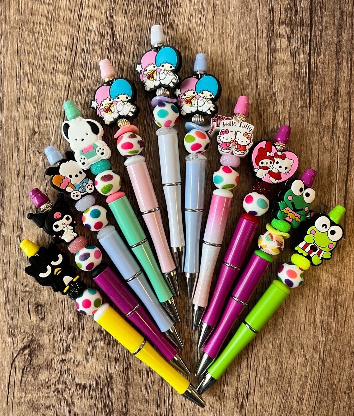 Custom beaded pen. Cute Sanrio characters! gifts, basket filler, journal, teen