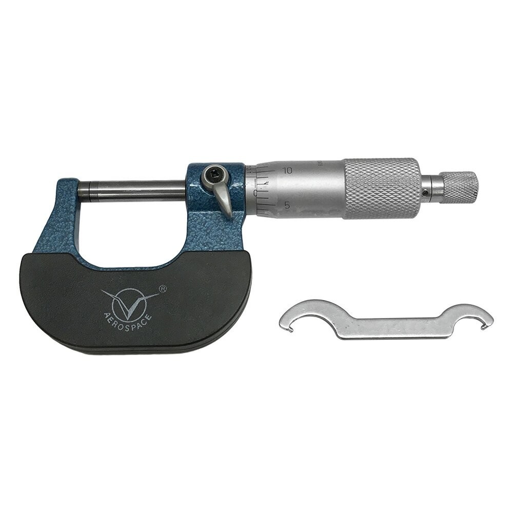 0-1"Solid Metal Frame Outside Micrometer Ratchet Stop .0001"Grad