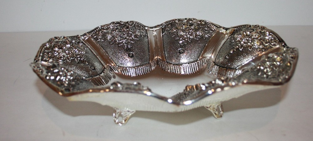 Studio Silversmiths Oval Footed Tray 10" X 8" X 3.5"H New in Box