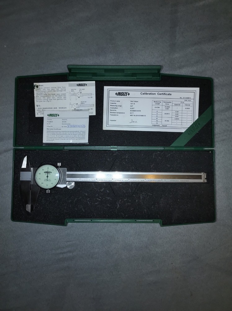 Insize 8" Dial caliper, barely used. Excellent condition.