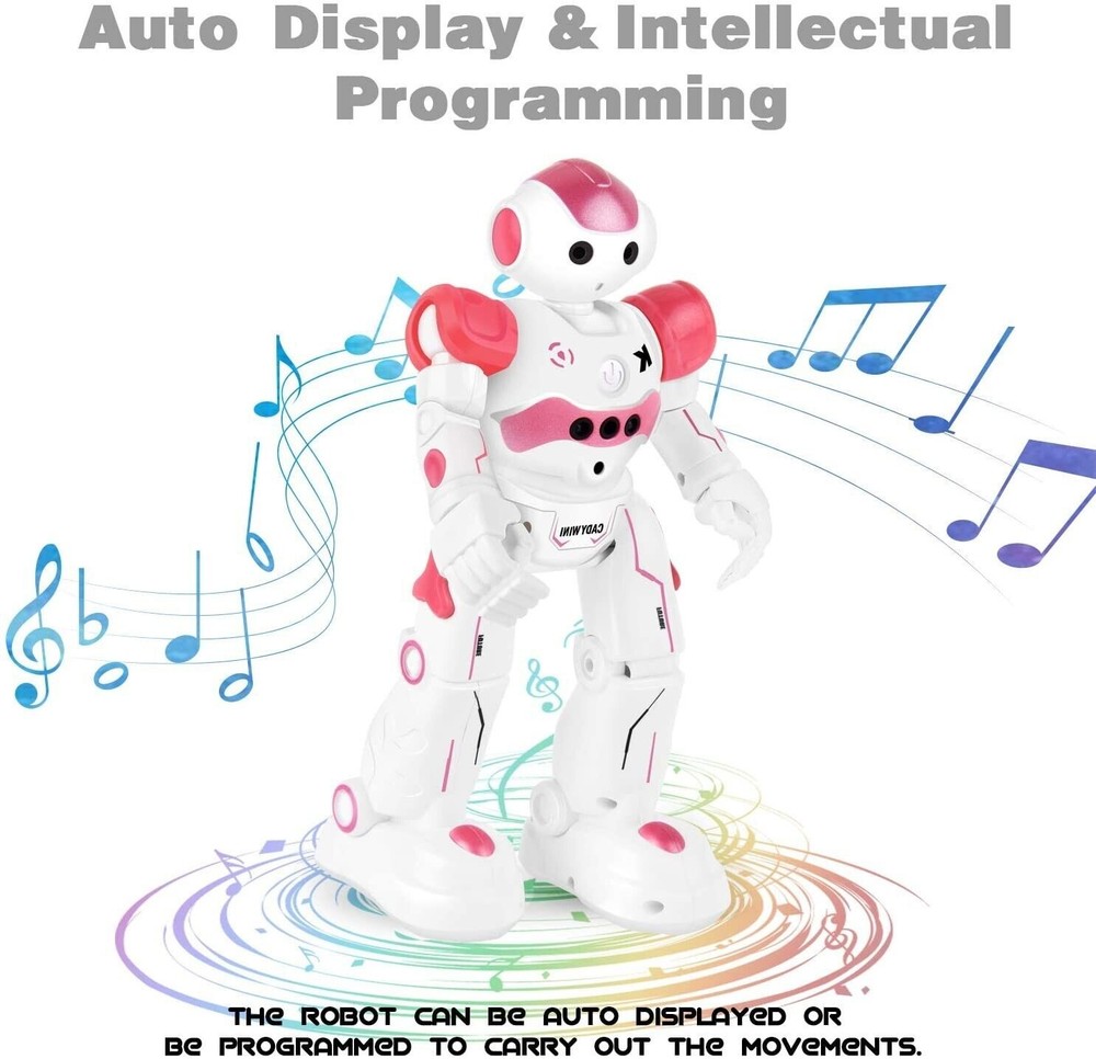 RC Robot Toys, Gesture & Sensing Programmable Remote Control Smart Robot Pink US
