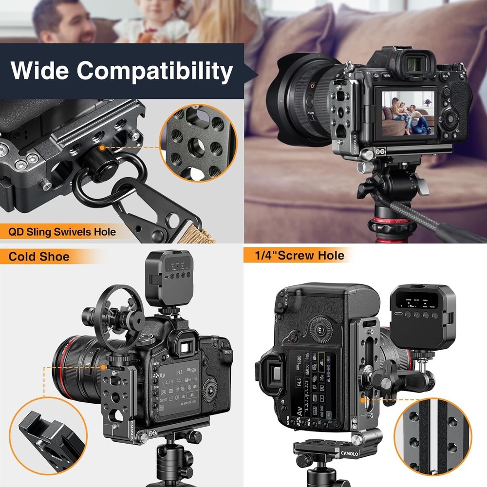 CAMOLO L Bracket Camera Mount Plate Foldable Arca For DSLR Horizontal Switching
