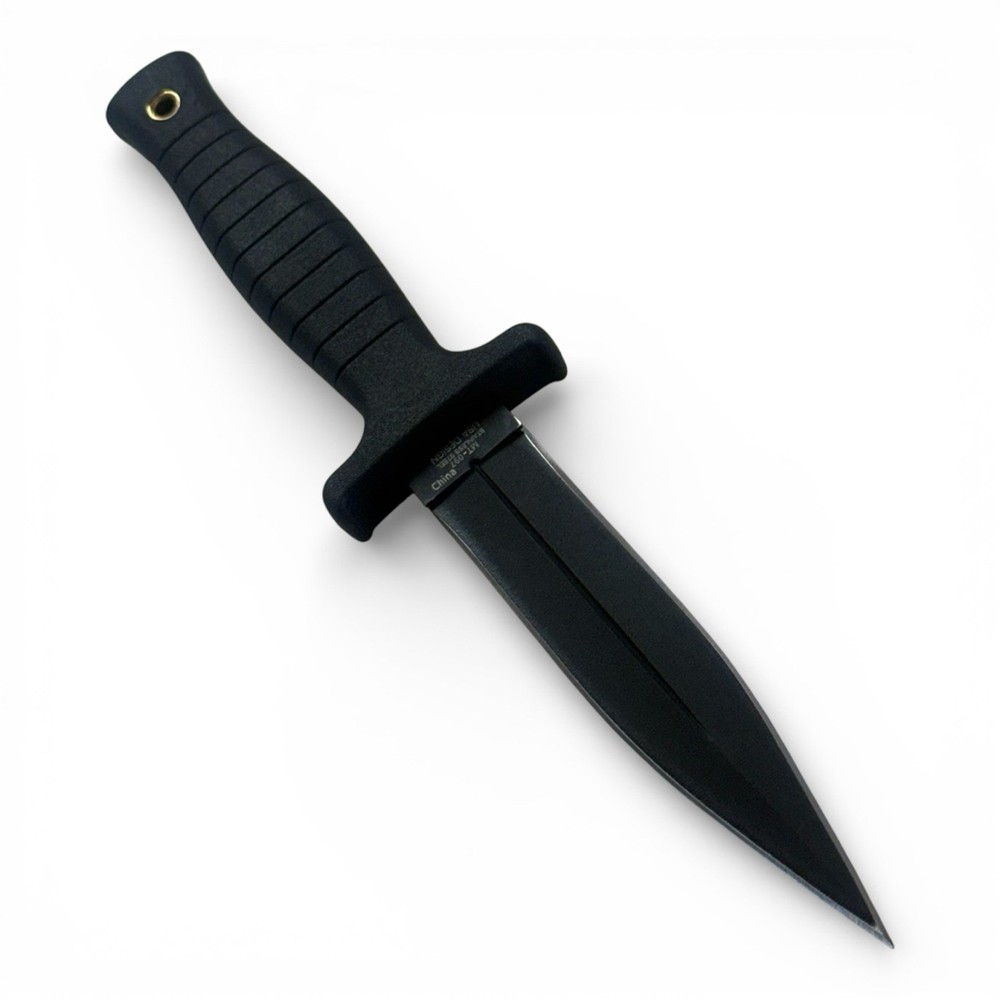 MTech Double Edge Dagger Fixed Blade Knife Rubber Handle w Sheath + Free Folder
