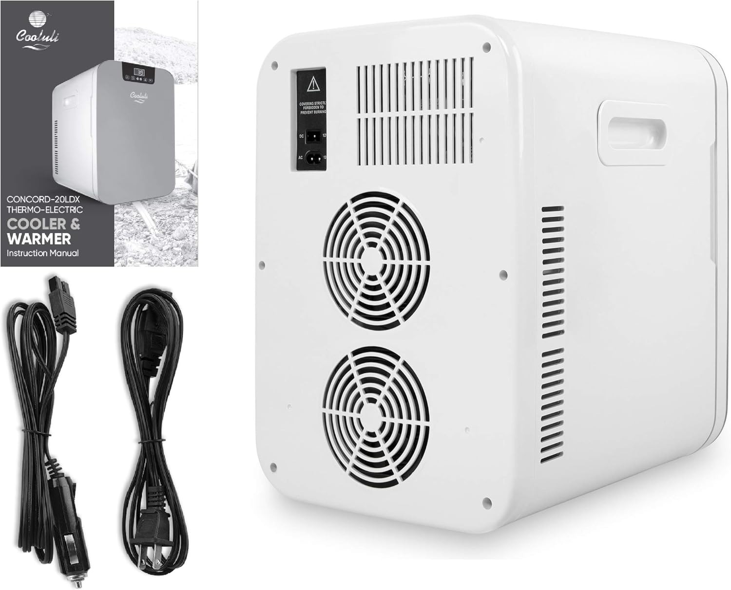 Cooluli 20 Liter Mini Fridge with Temperature ControlWhite Thermoelectric Cooler