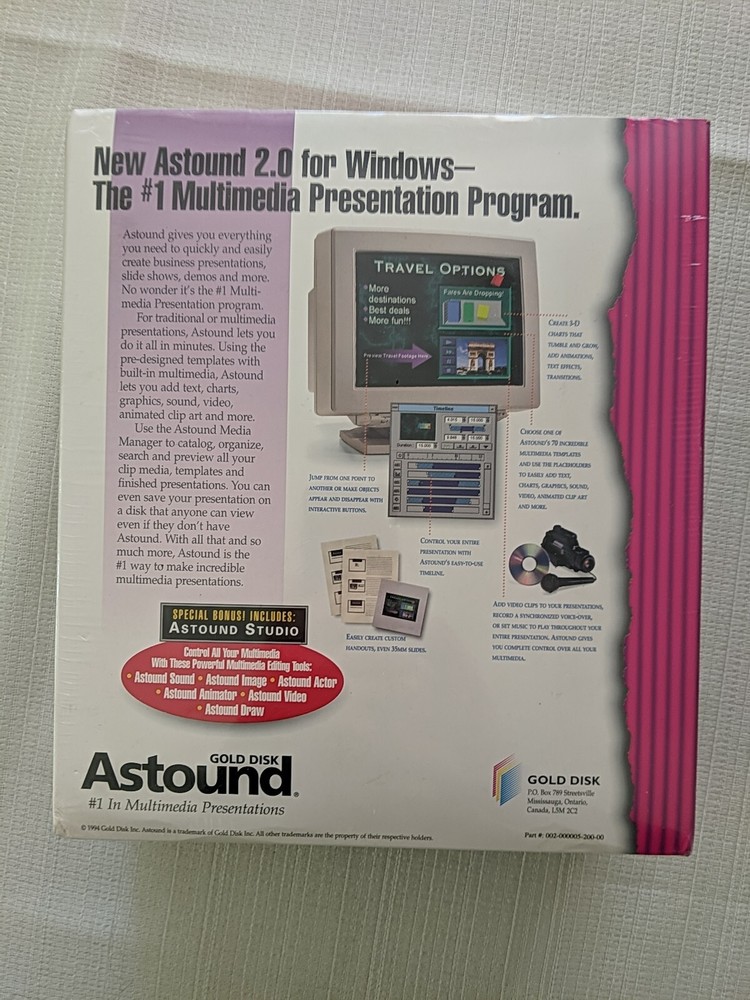 Gold Disk ASTOUND Multimedia Presentation WINDOWS NEW SEALED Version 2.0