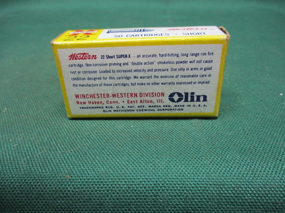 Vintage Western SUPER X, 22 Short Cal., Ammo Box, (EMPTY)