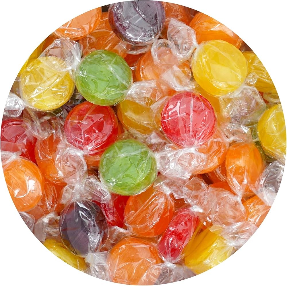 Assorted Fruit Hard Candy, 3 Pound Bulk Candy, Indivily Wrapped Hard