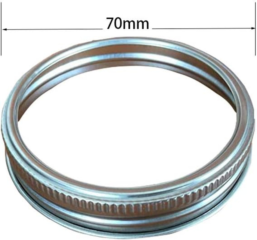 70mm Regular Mouth Mason Jar Replacement Rings 24 Pack Rustproof Silver Canning
