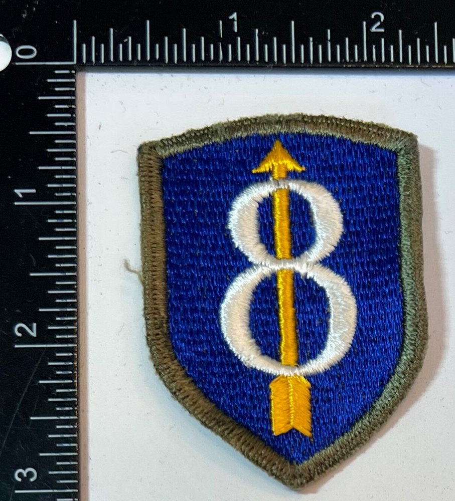 WWII US Army 8th Infantry Division With OD Olive Drab Edge Patch