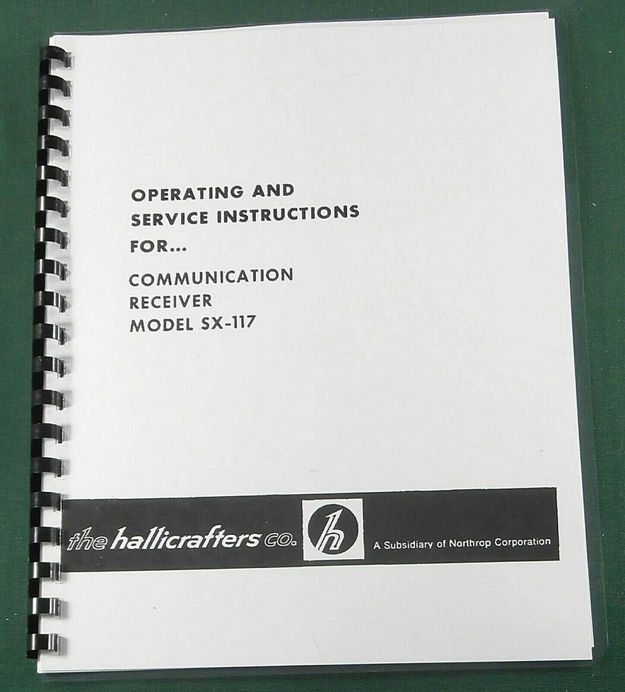 Hallicrafters SX-117 Operating Manual: 11"X17" Schematic & Protective Covers!