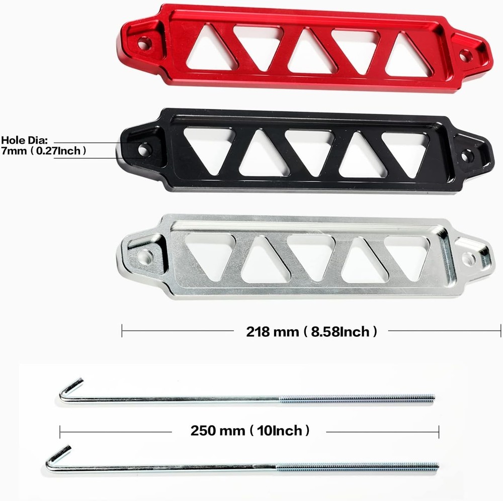 Black Aluminum Battery Tie Down Bracket Holder