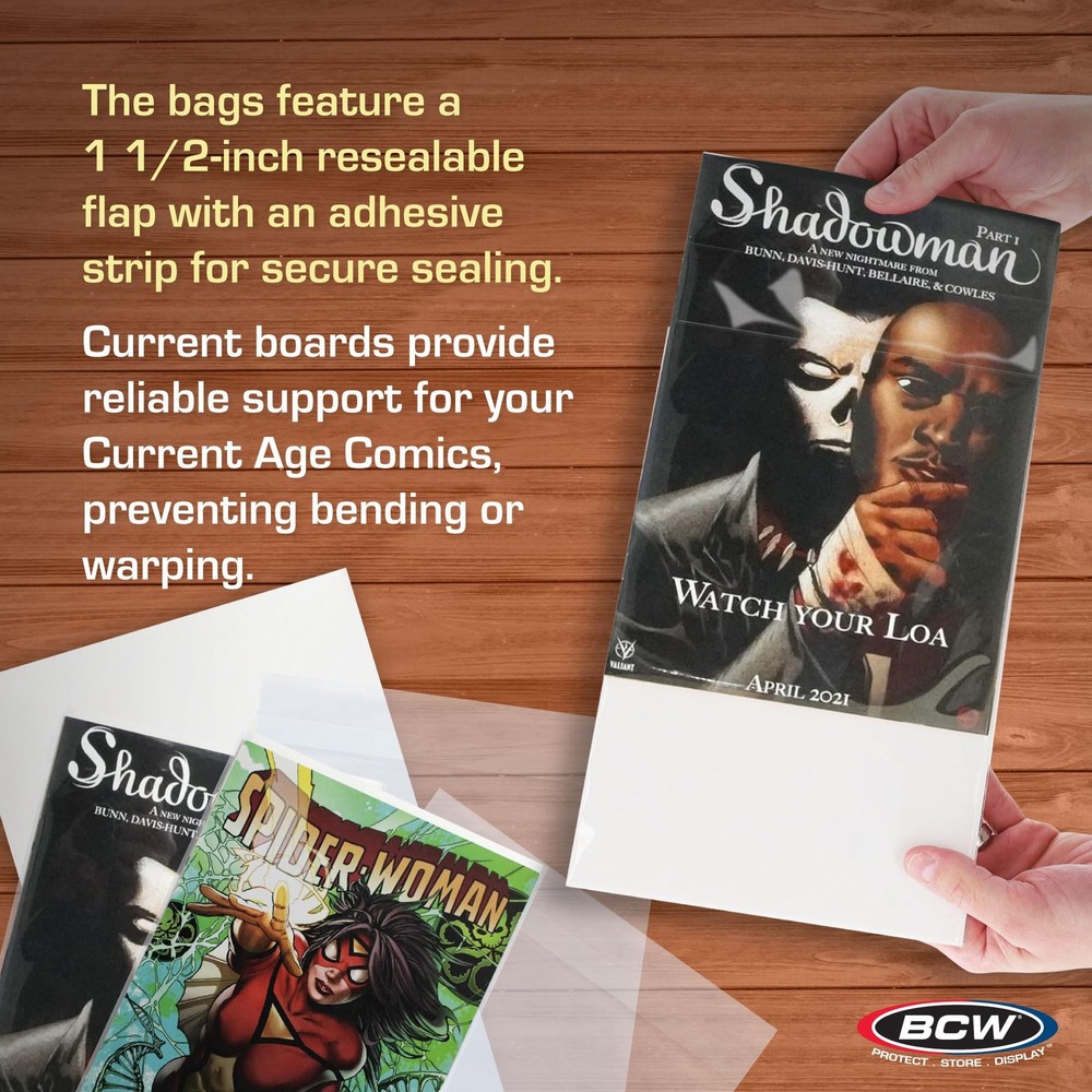 BCW Resealable Current Comic Book Combo Pack | 200 Pack for Acid-Free Backing...