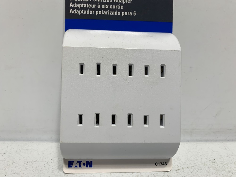 Eaton C1746 6-Outlet Polarized Adapter White
