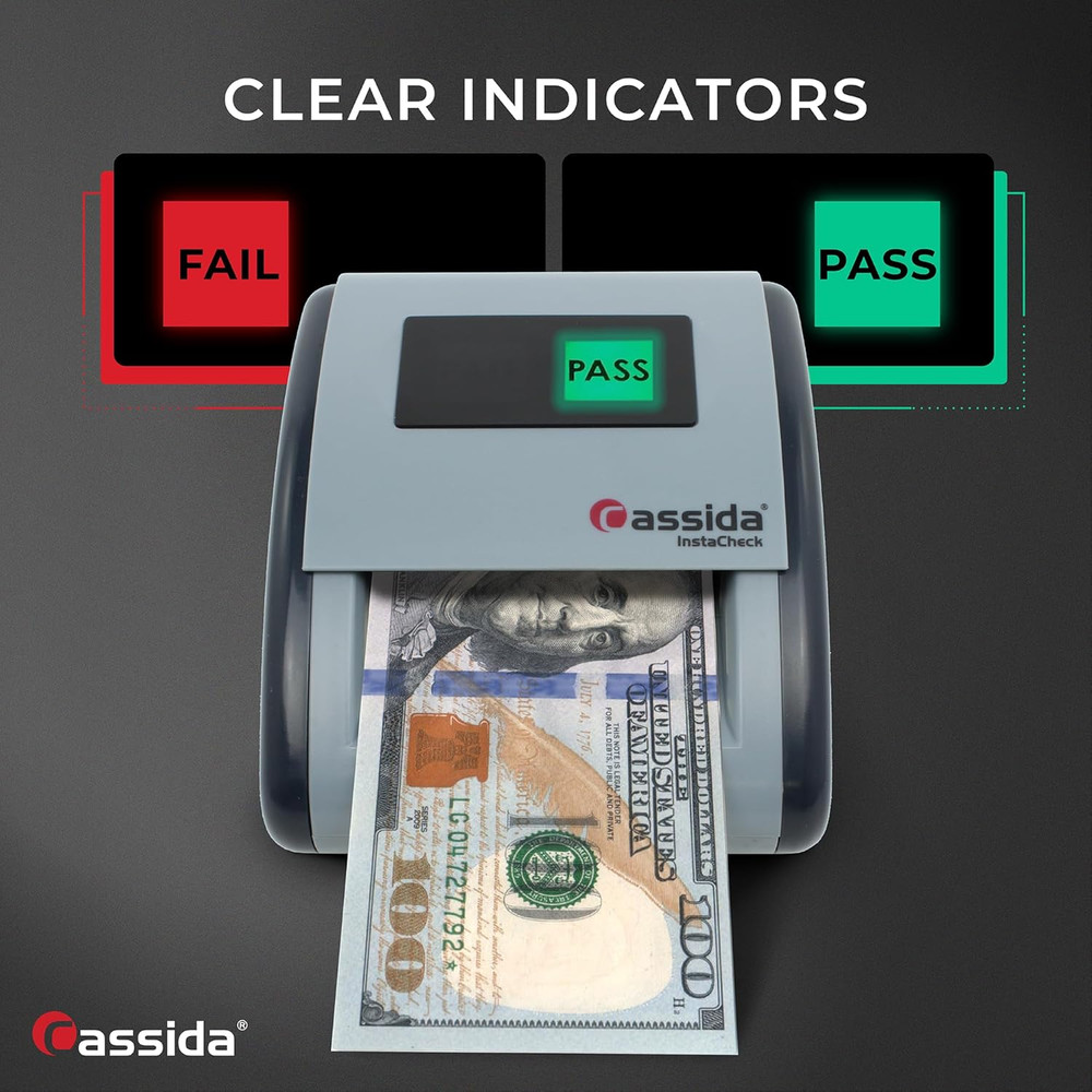 Instacheck Small Footprint, Easy to Read Automatic Counterfeit Detector with Inf