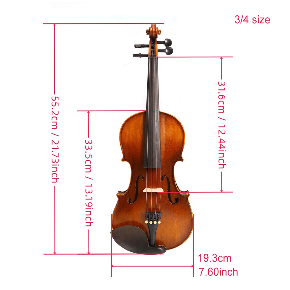 Violin 4 String 3/4 Handmade Acoustic Violin For Student Beginner Complete Kit