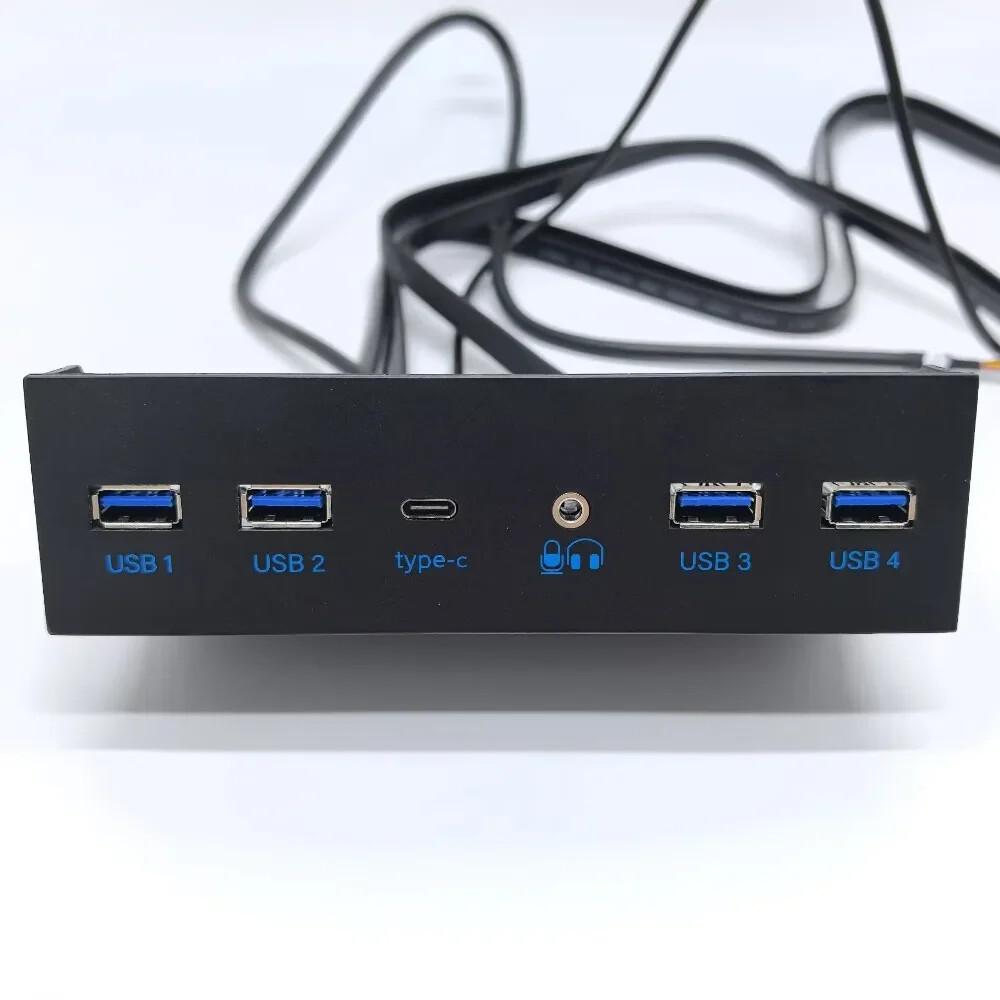 Host Case 19P 9P To USB 3.0 2.0 Combo Audio Type E Type-C 3.1 5.25in Front Panel