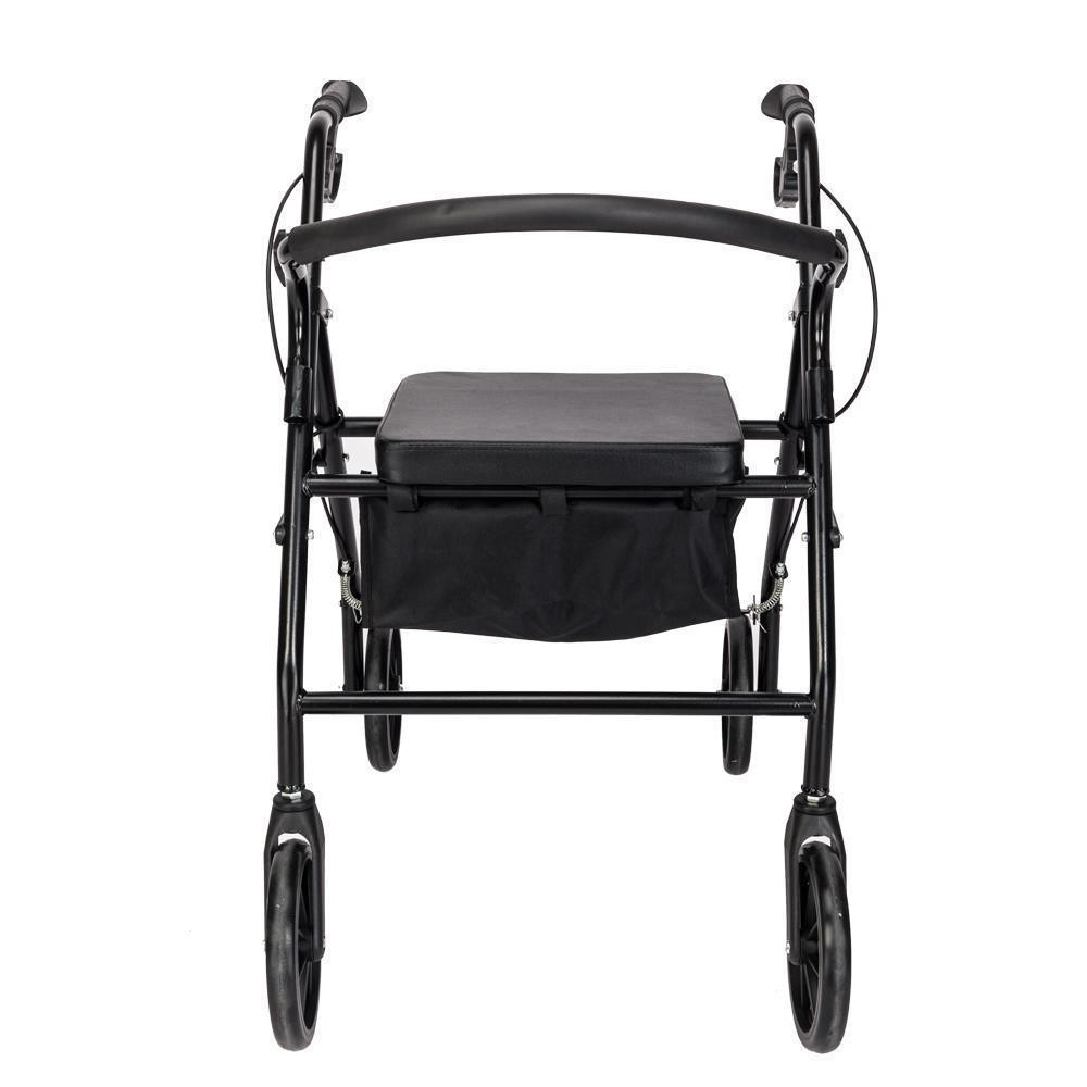 Adjustable Rollator Walker W/4 Wheels Soft Padded Seat Folding Rolling US