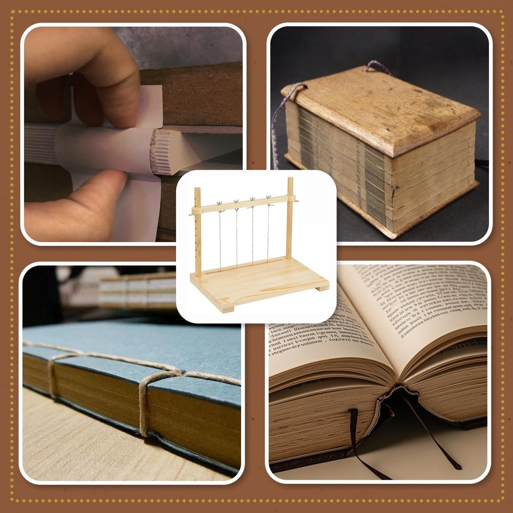 GeryVtee Bookbinding Sewing Frame Set Wood Book Binding Kits Variable,