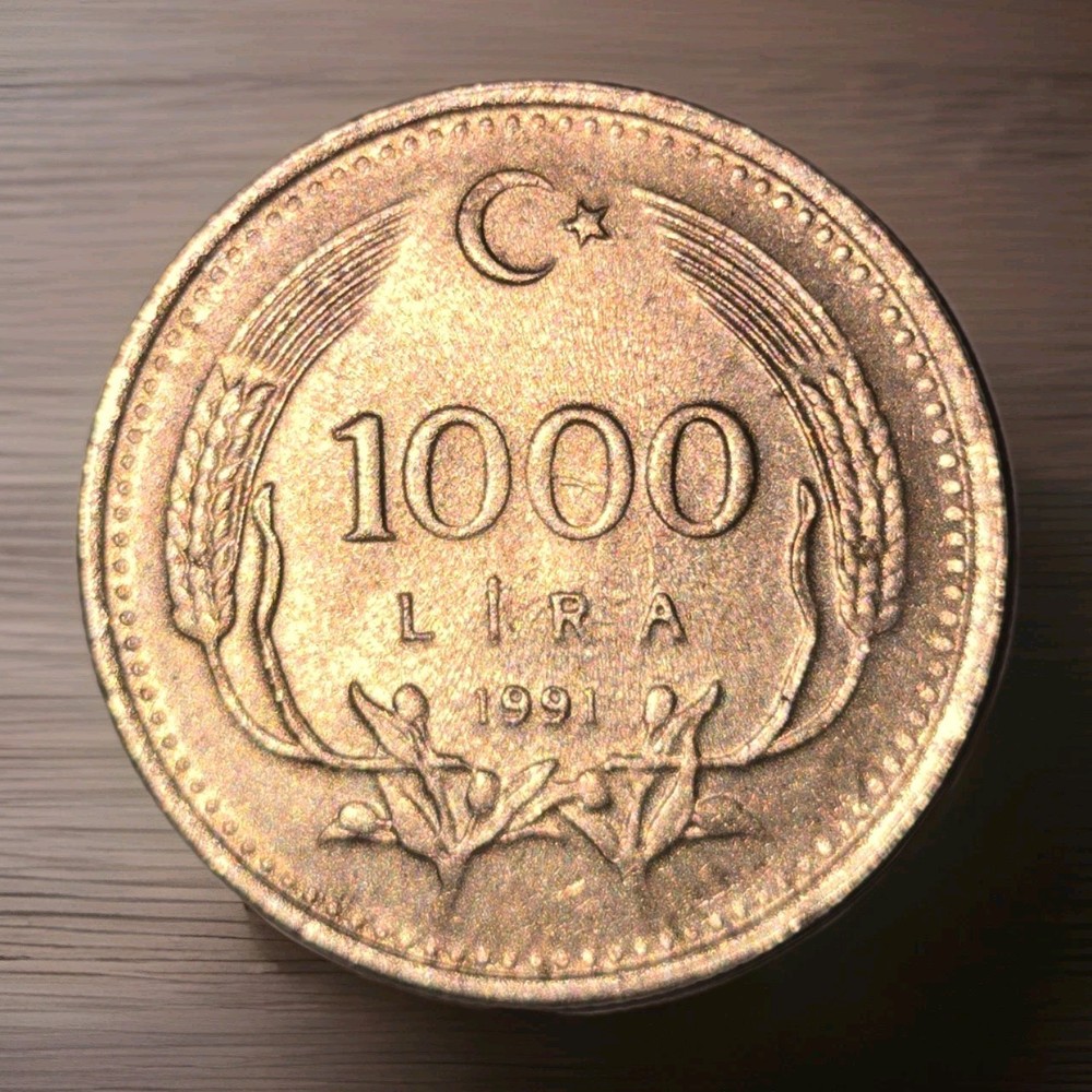 1991 TURKEY 1000 LIRA COIN