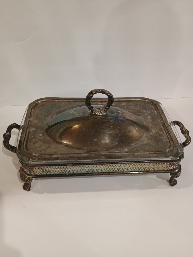 Silver Plated Footed Serving Dish - no glass insert
