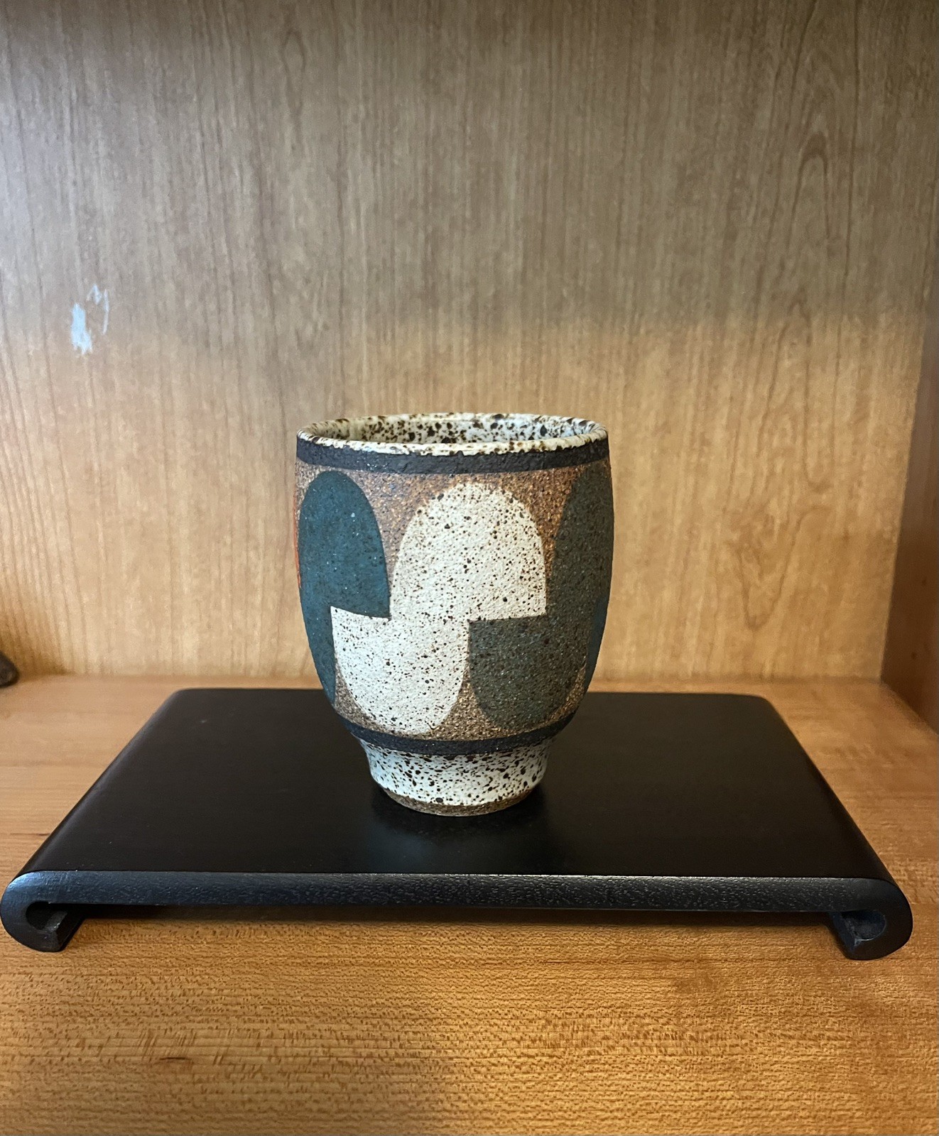 Kat & Roger Modernist Abstract Design Handmade Ceramic Cup