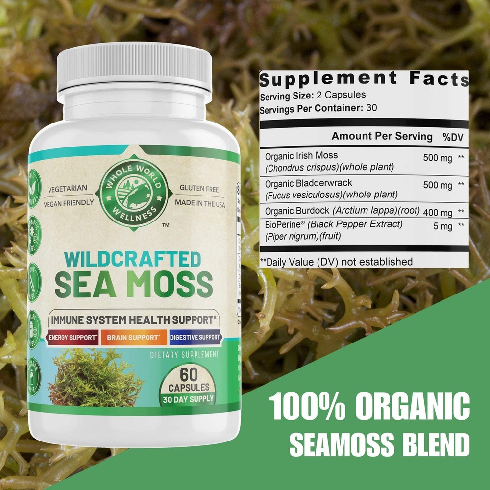 Sea Moss Supplement w/ Bladderwrack & Burdock Root