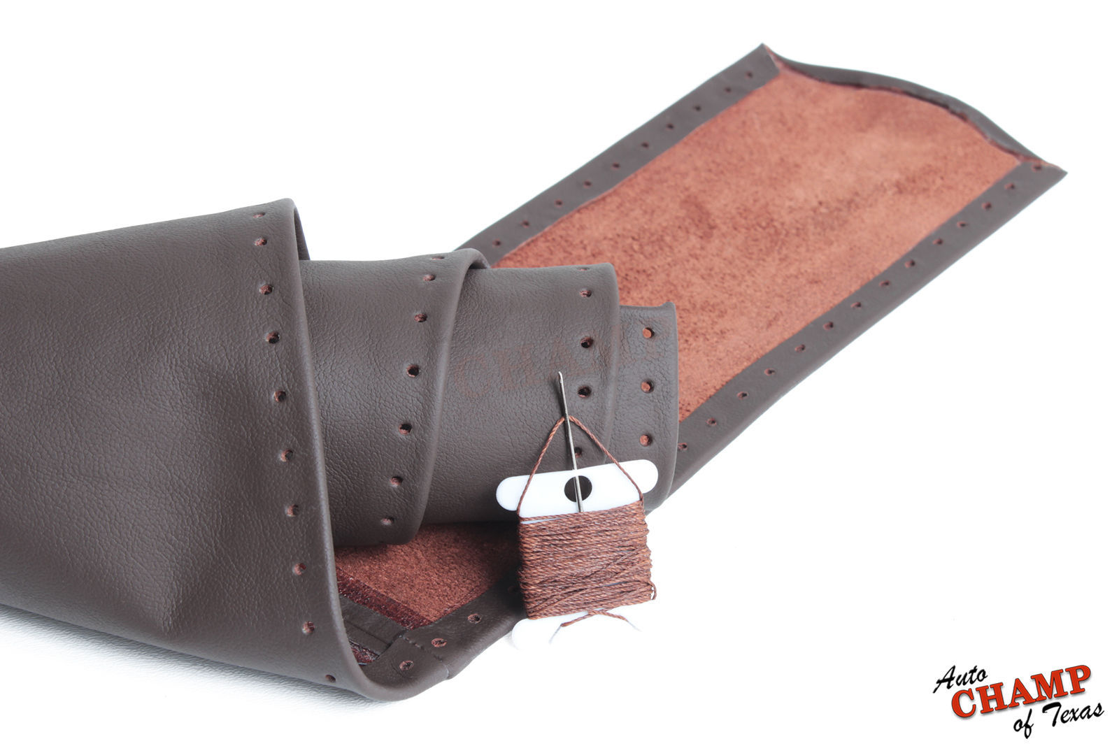 For 2009-2012 Dodge Ram 1500 2500 3500-Leather Steering Wheel Cover, Dark Brown