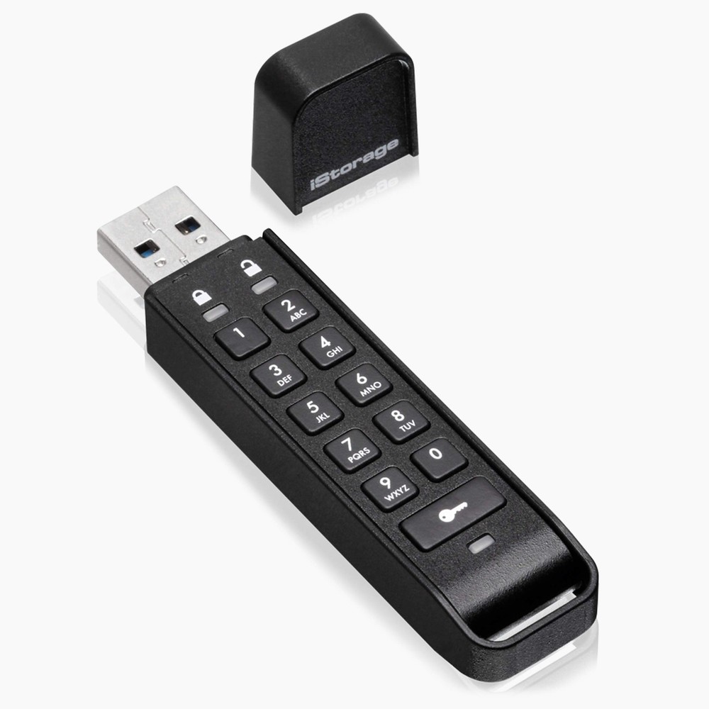 8GB Hardware Encrypted USB Flash Drive with PIN Authentication for Data Prote...