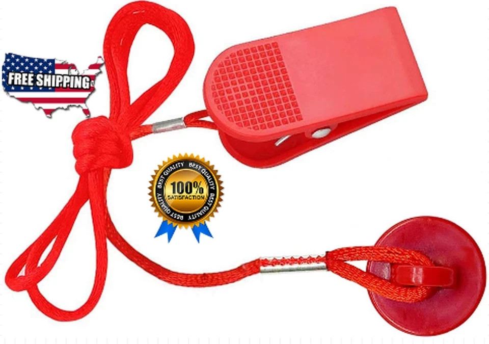 Universal Treadmill Safety Key Magnet Clip Replacement for Most Models 3ft Cord