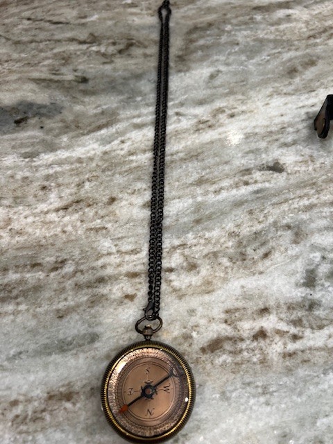 Solid Brass Compass With Case Engraved Camping Hiking Religious