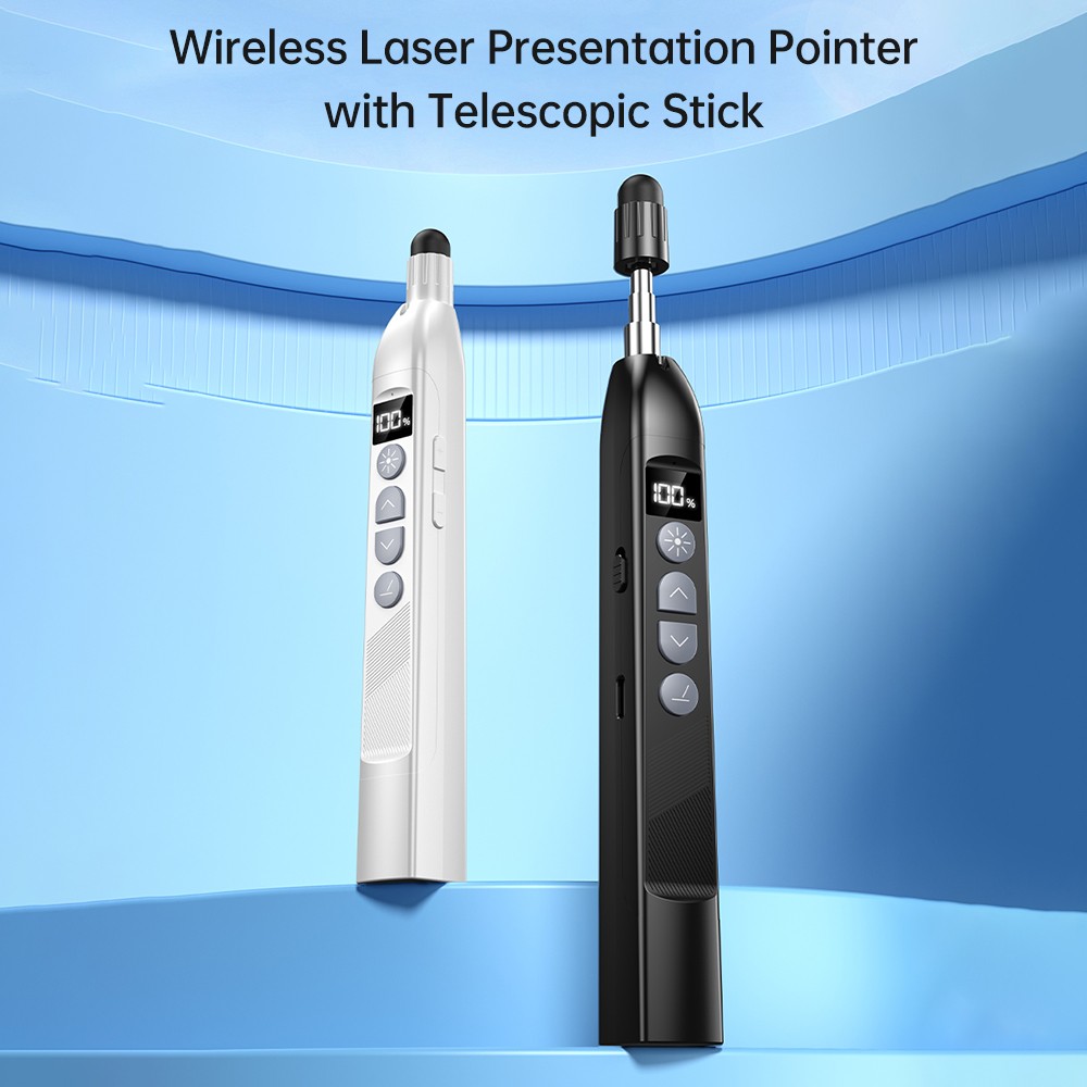 Wireless Presentation Pointer With Telescopic Stick Stylus Pen For FSXA