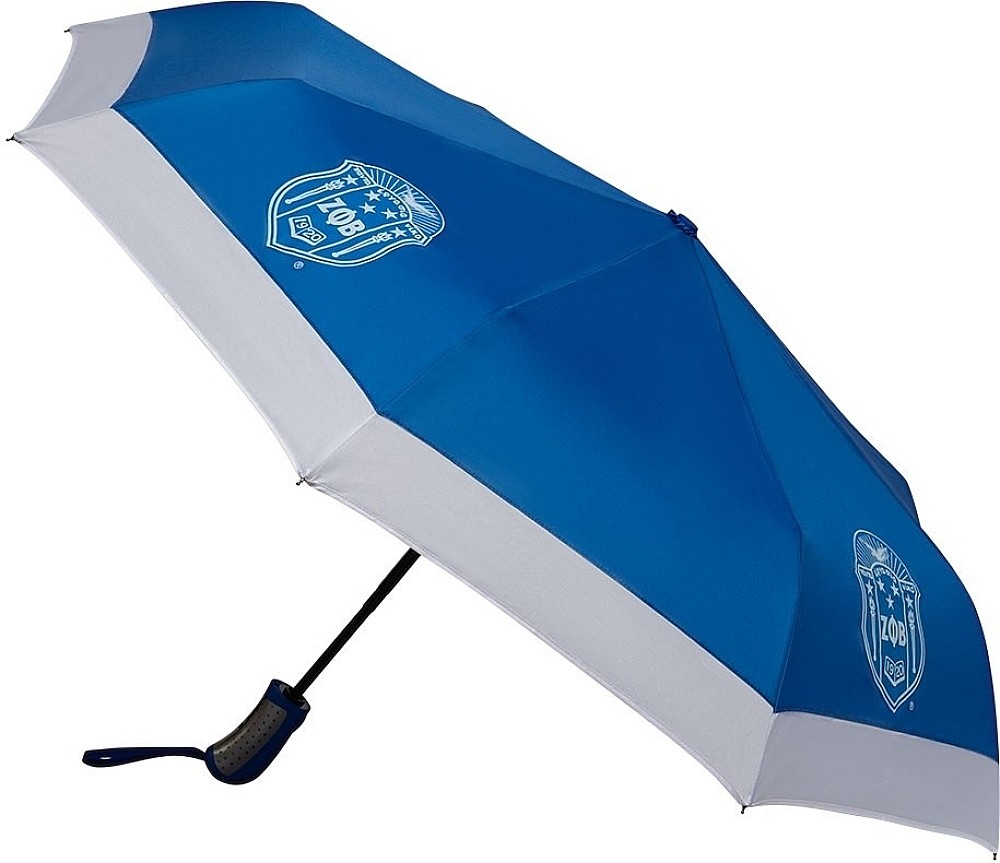 Zeta Phi/&Phi; Beta Mini Hurricane Umbrella [Blue/White - 23"]