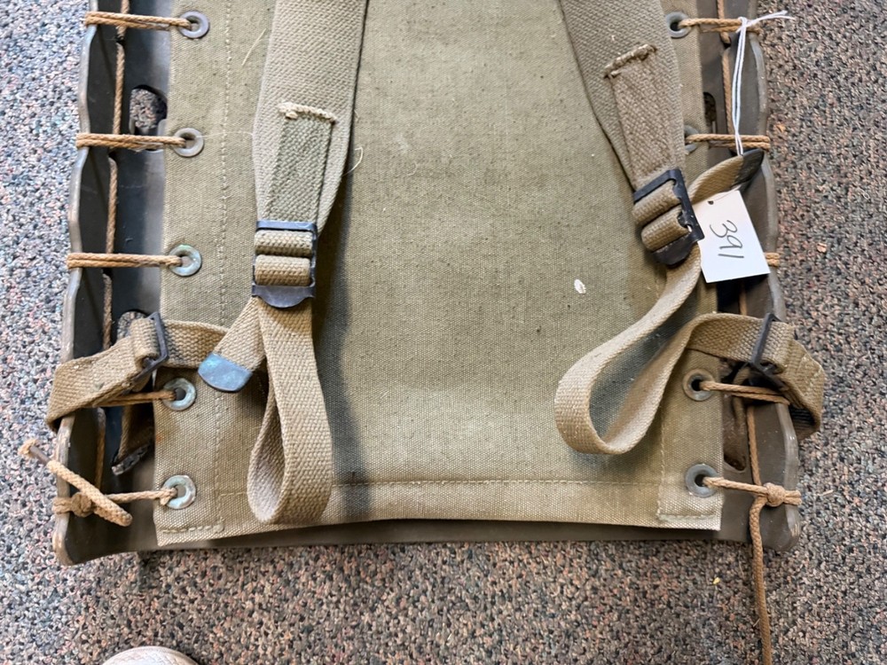 ORIGINAL WWII US ARMY M1944 EQUIPMENT AMMO CARRY PACK BOARD BACKPACK-DATED 1945