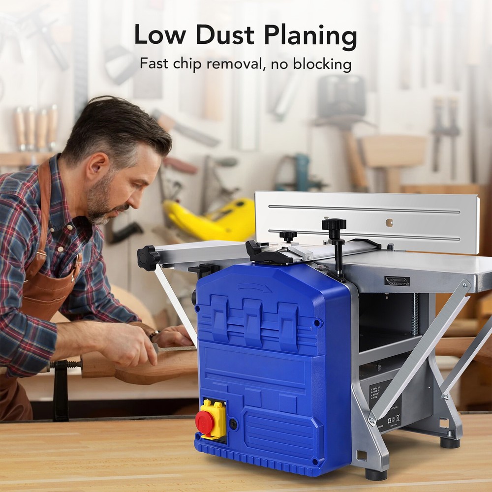 Power Benchtop Planer 1250W Wood Planer Dual Planing Function 29"*8" Worktable