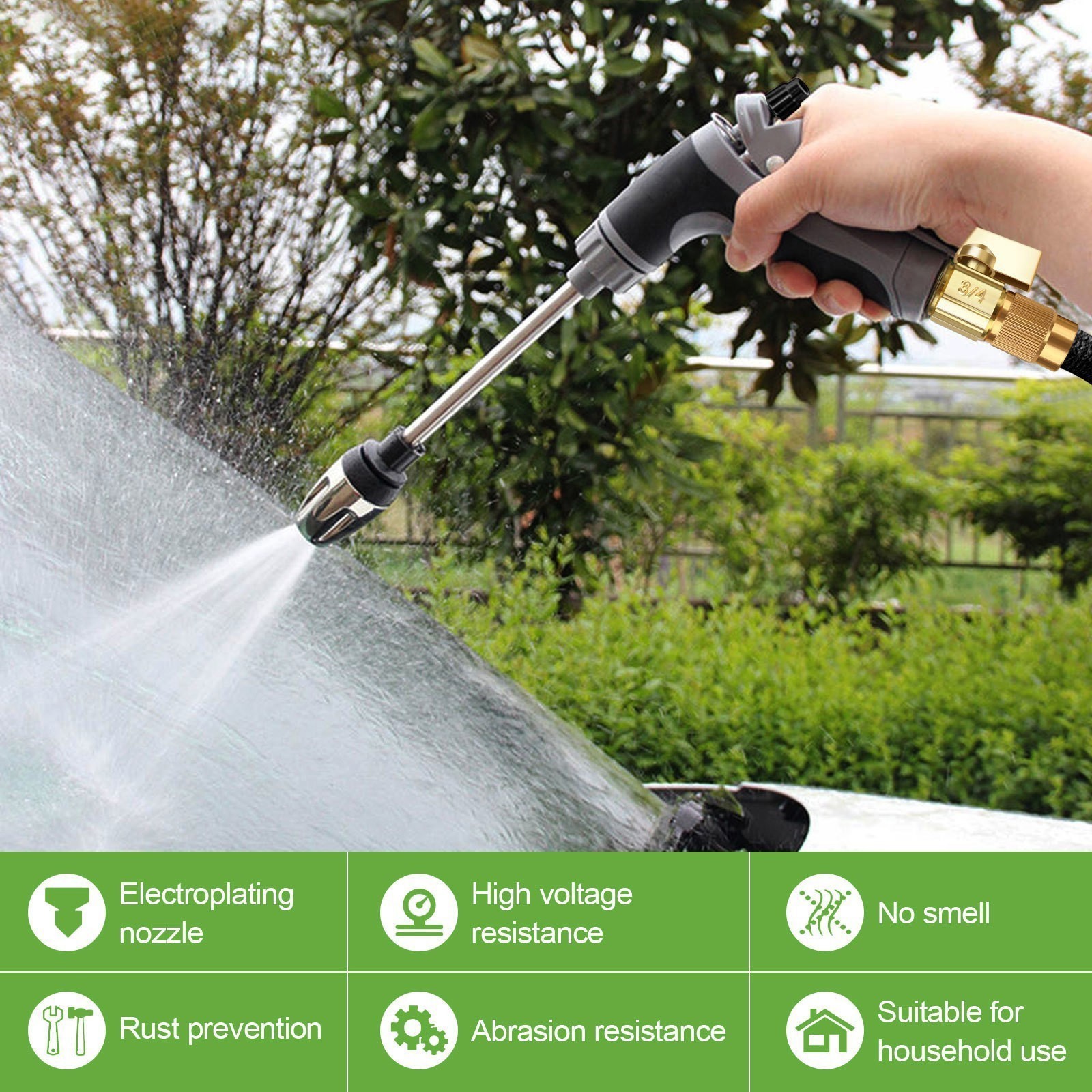 Car Wash Foam Gun High Pressure Water Garden Hose Nozzle Soap Foam Sprayer BK/OR
