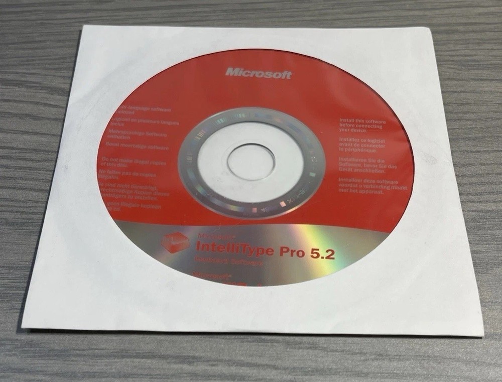 Microsoft IntelliType Pro 5.2 Keyboard Software Disc -No Key Code -Imperfections