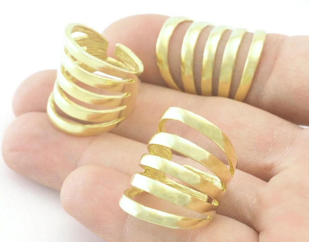 Statement Adjustable Band Ring Raw brass (5 - 9US inner size) 4326