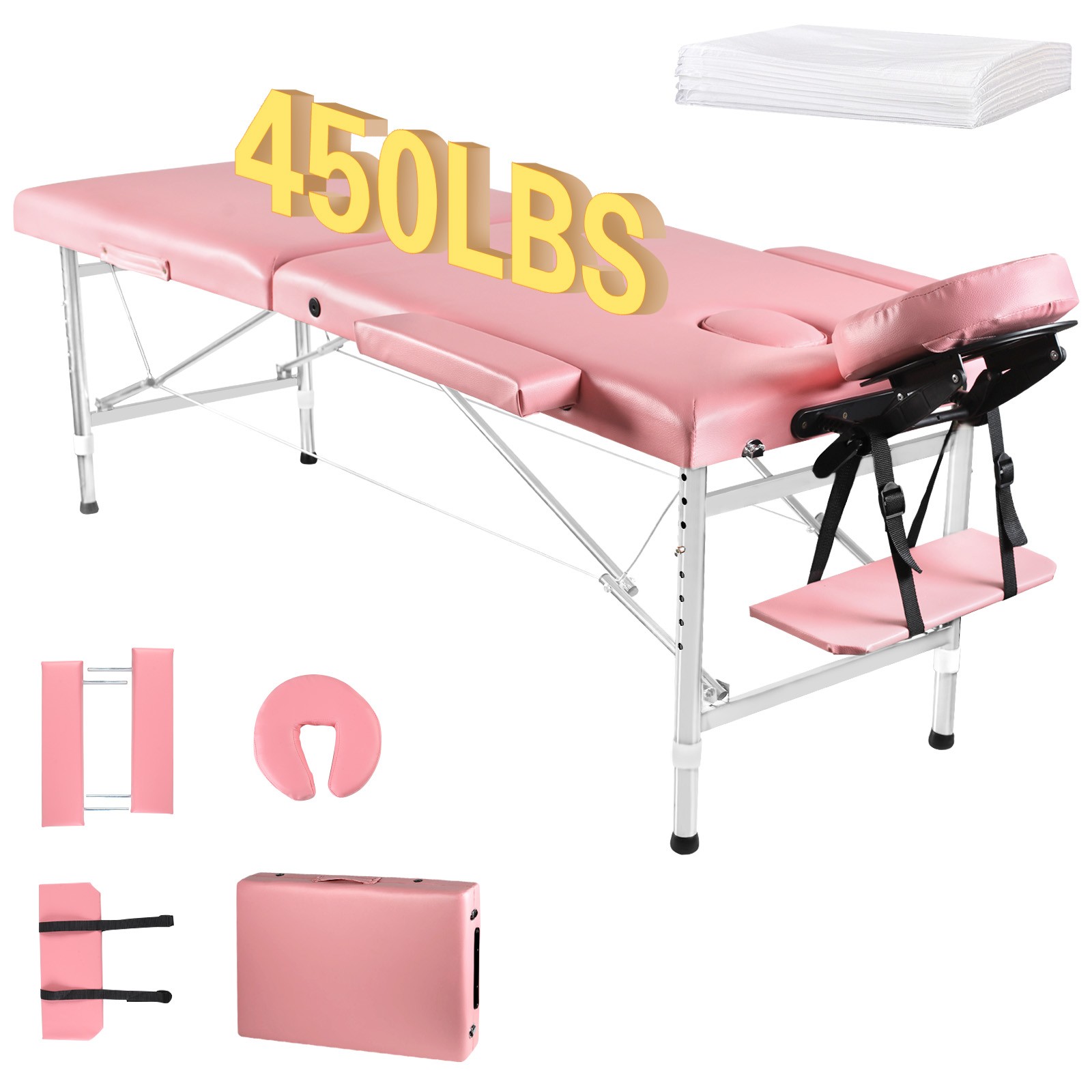 Massage Table Massage Bed 2 Fold Portable Massage Table 84" L x 30" W Spa Bed
