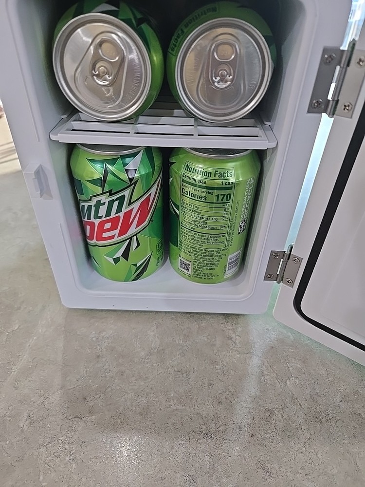 Mountain Dew MIS134MD-B Mini Portable Compact tiny Fridge/Cooler 6 Can