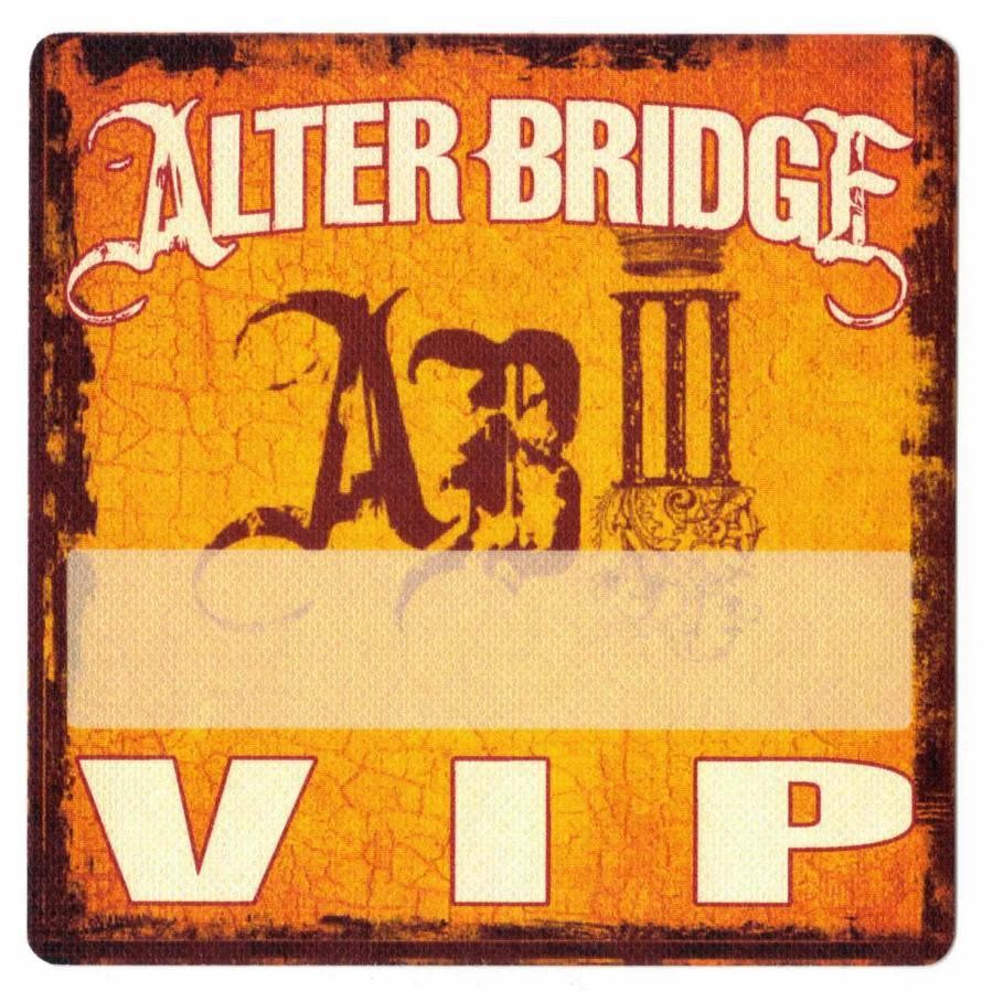 Alter Bridge III Tour 2010. VIP Show Cloth Backstage Pass. OTTO