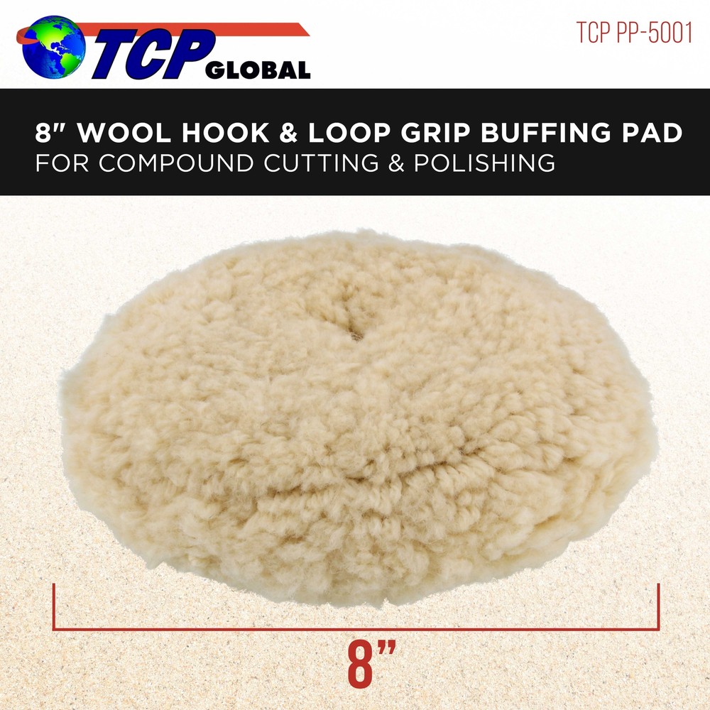 8" WOOL BUFFING PAD Detailing Polishing Polisher Buffer