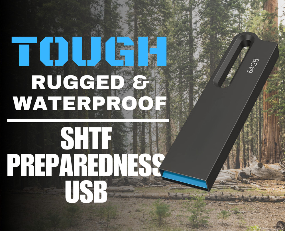 Survival & Preparedness Ruggedized Waterproof Digital Information Library USB