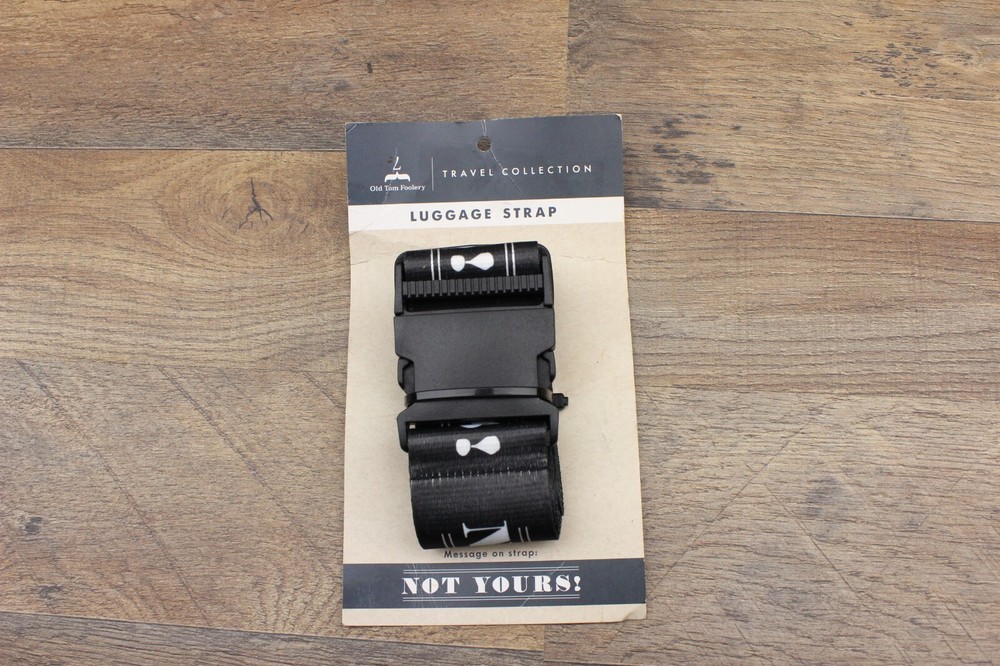 Adjustable Luggage Black Strap Message on Strap, Not Yours!
