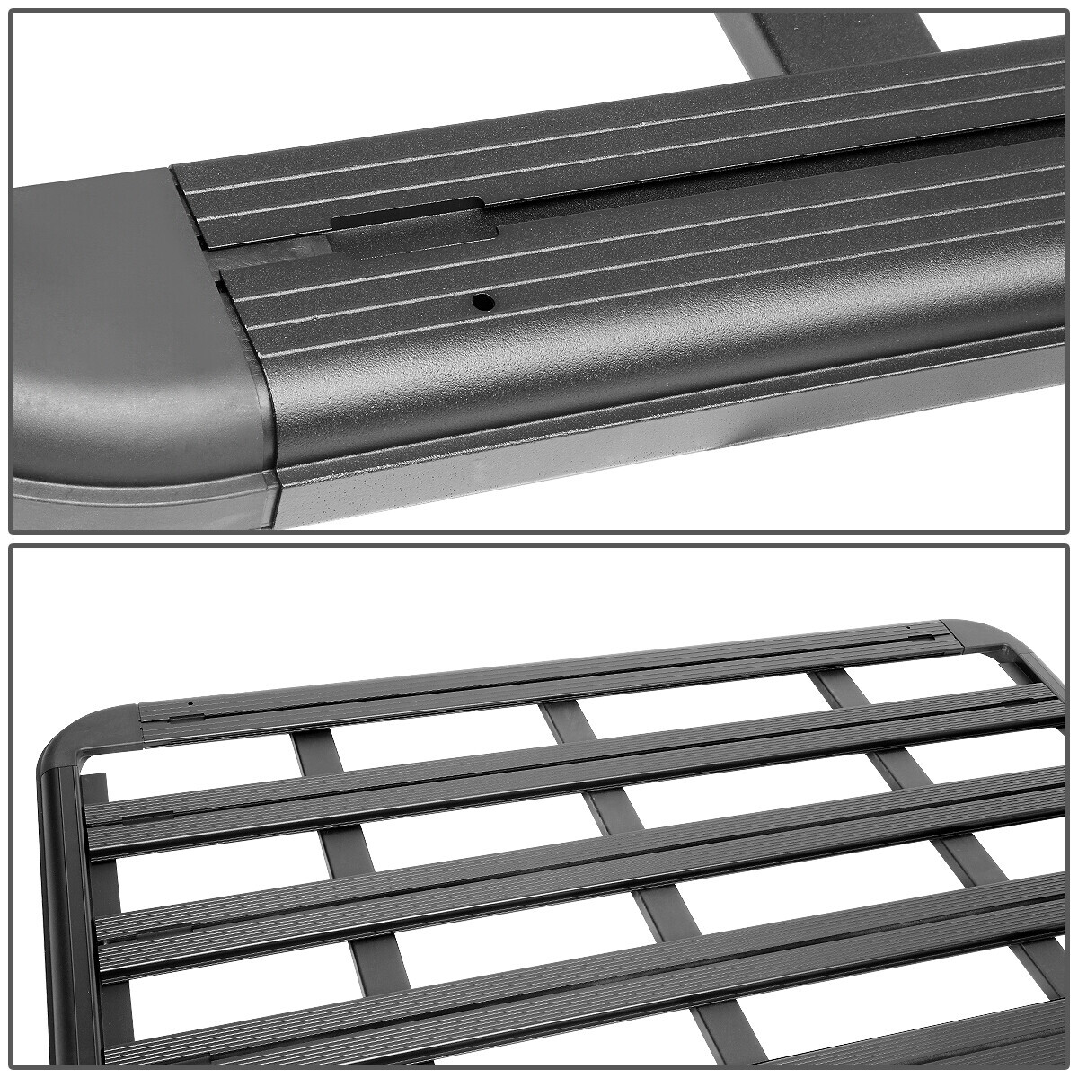 60"x 48"BLACK COATED ROOF RACK TOP CARGO LUGGAGE CARRIER BASKET+MOUNTING BRACKET