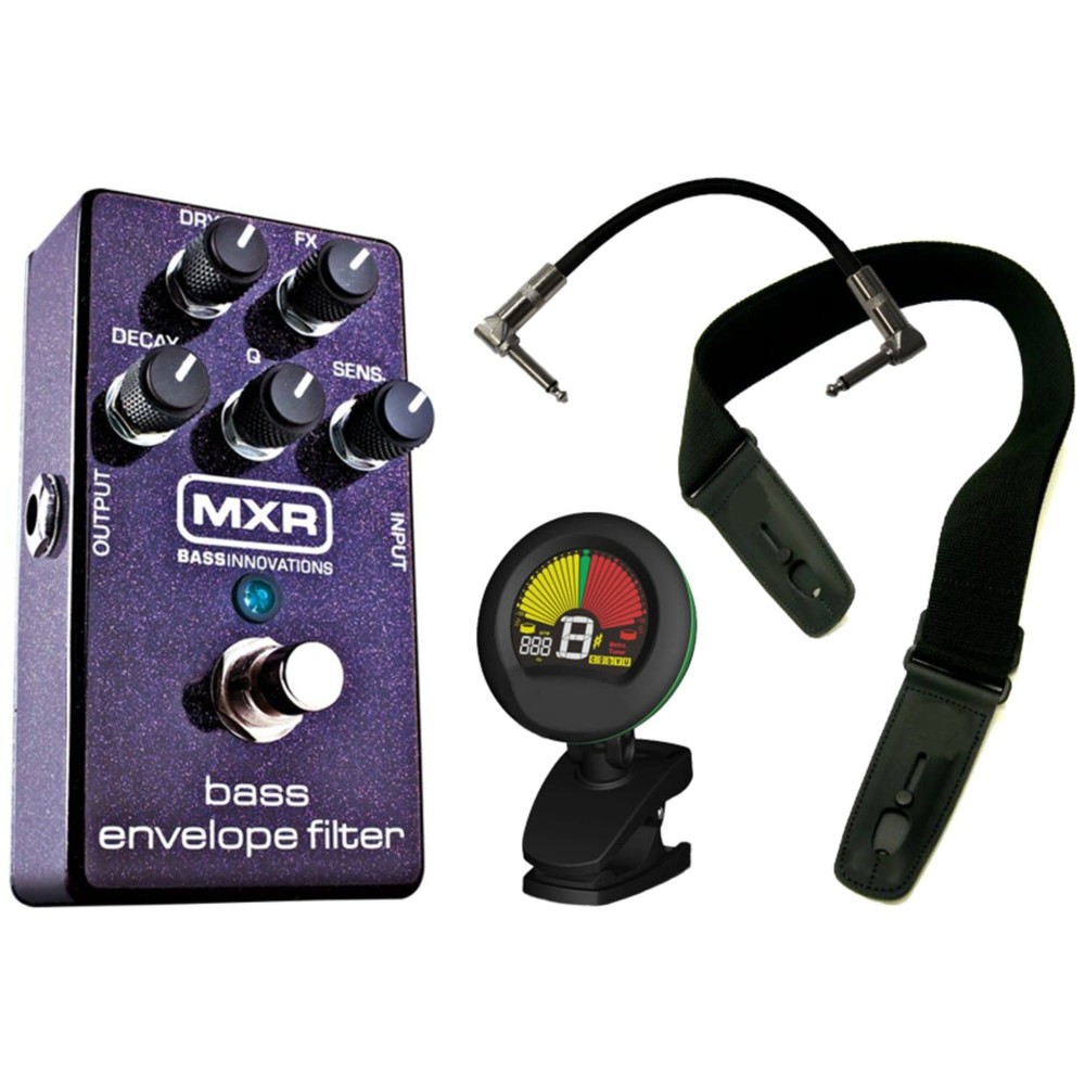 MXR M82 Bass Envelope Filter Pedal w/ Patch Cable, Tuner, and Strap
