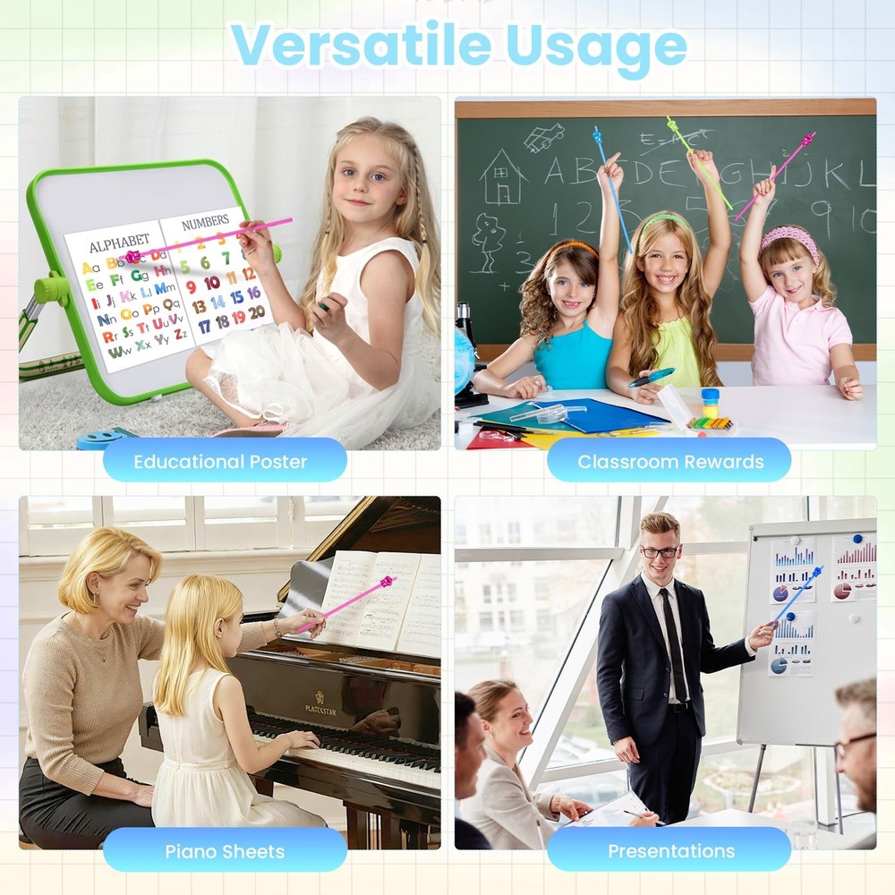 KAOPET Classroom Pointers for Kids, 20 Pcs Finger Pointer 12 Inch, Clear