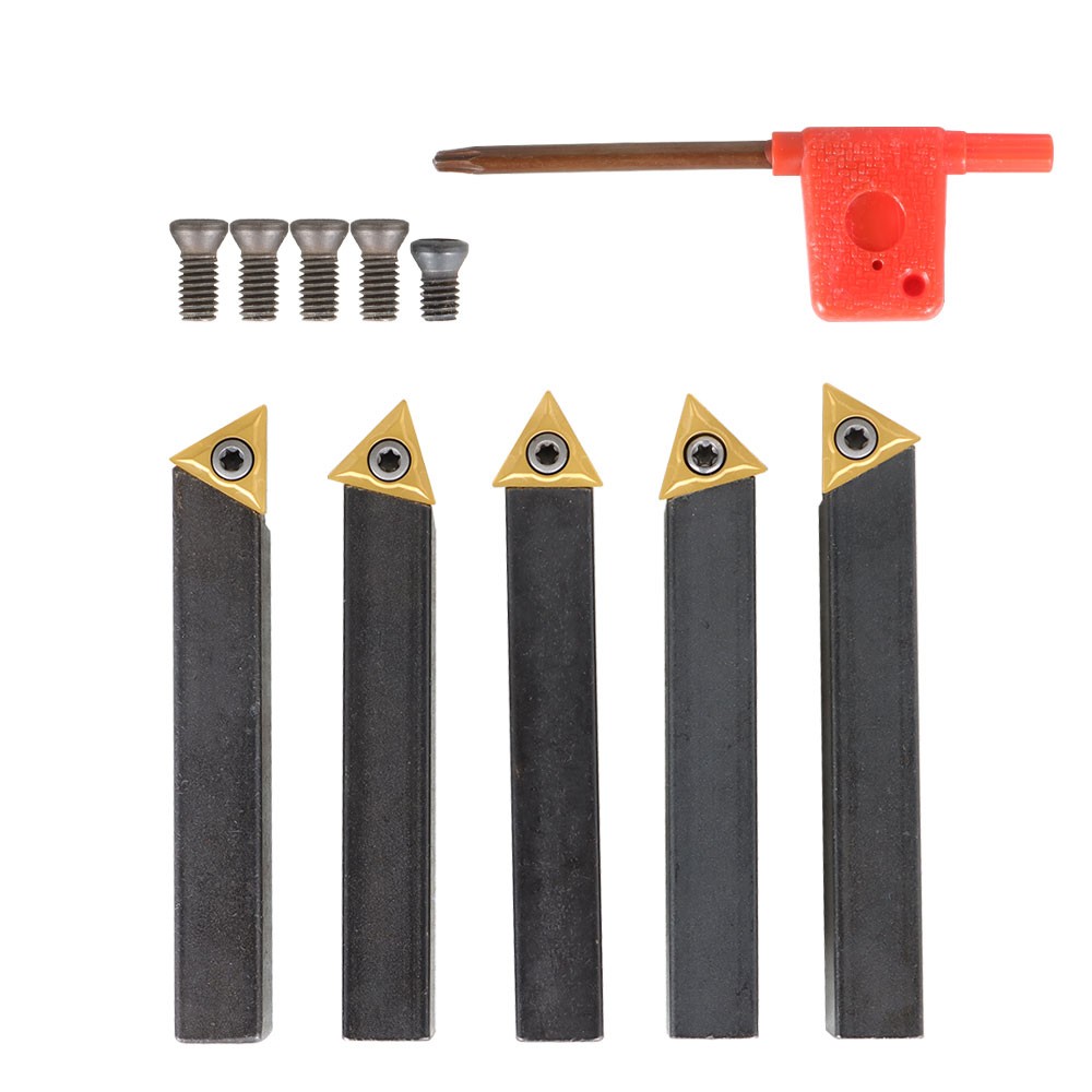 1/2" Indexable Carbide Insert Turning Tooling Bit 5Pack Holder Set For Lathe