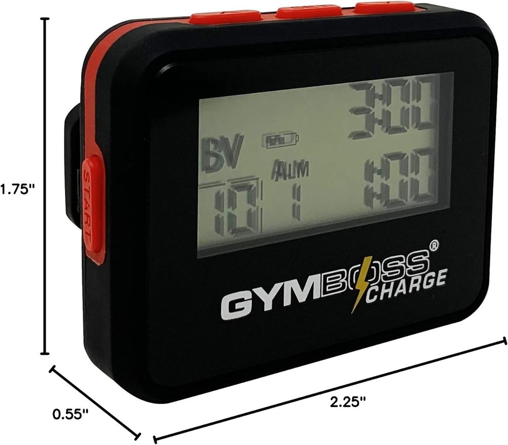 Gymboss Charge Interval Timer and Stopwatch Black / Red