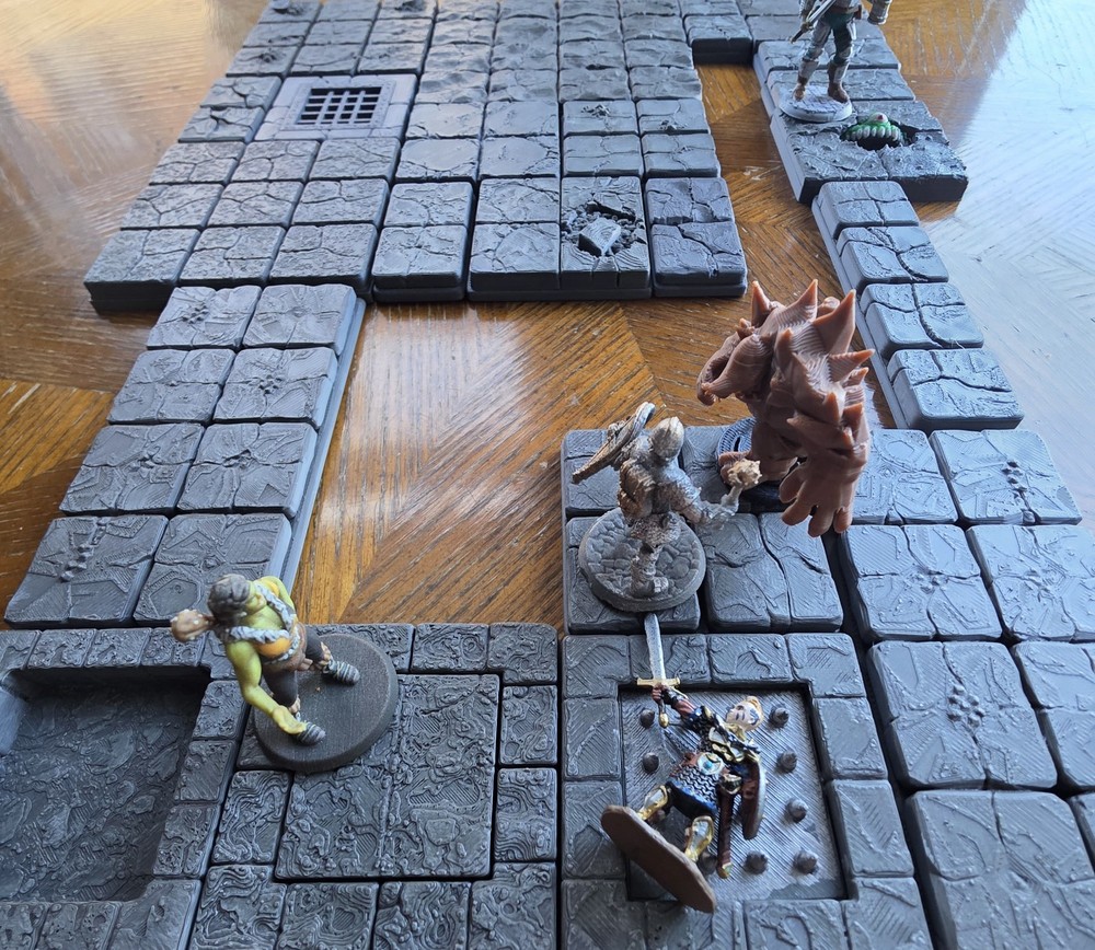 Modular Dungeon Tile Set for D&D | 3D Printed Terrain | 28mm RPG | Starter Base